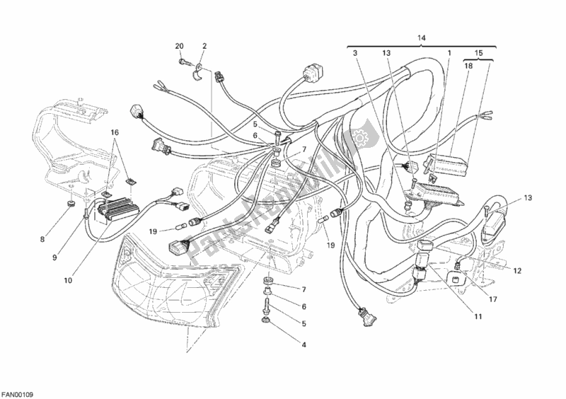 Toutes les pièces pour le Phare à Câble du Ducati Sport ST3 S ABS 1000 2007